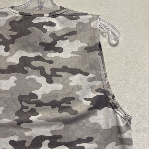 Gymshark Arrival Sleeveless T Shirt Men's Small Gray Camo Muscle Fitness Gym - Picture 9 of 16